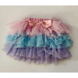 Adorable Kids' Tiered Tulle Skirt with Pink Bow